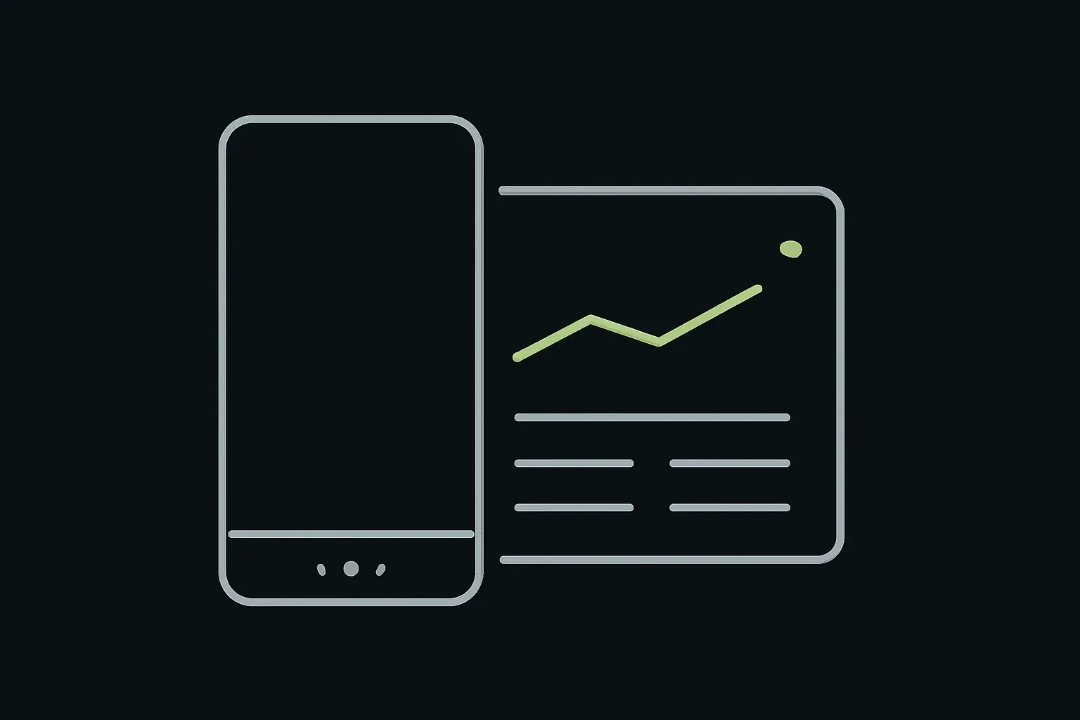 A flat composition of invoice and dashboard screens for the concept product Ledger, in duotone lime and near-black.
